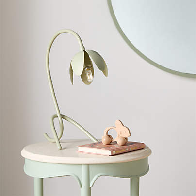 Bloom Sage Green Floral Kids Table Lamp