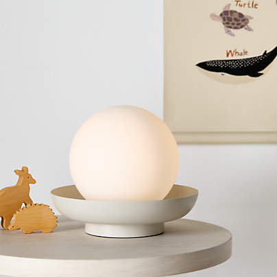 Nello White and Cream Metal Kids Table Lamp