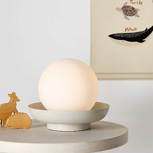 Nello White and Cream Metal Kids Table Lamp