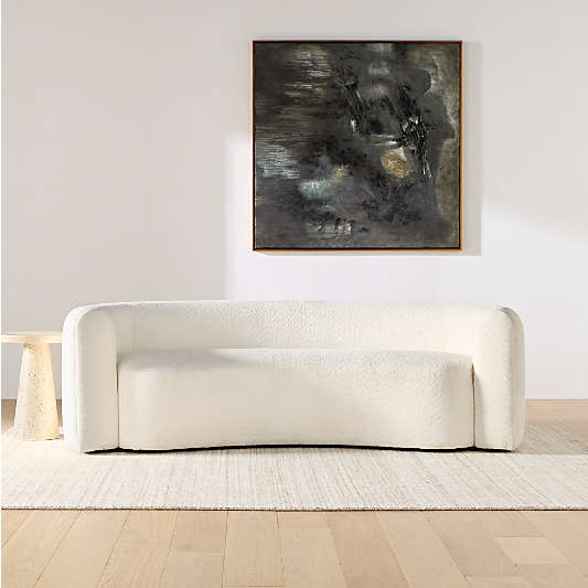 Hugger Curved Boucle Sofa by Leanne Ford (78"-108")