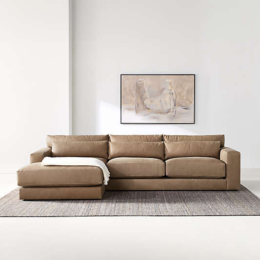 Retreat 2-Piece Leather Sectional Sofa with Chaise Lounge