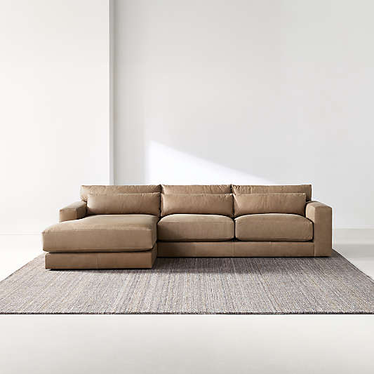 Retreat 2-Piece Leather Sectional Sofa with Chaise Lounge