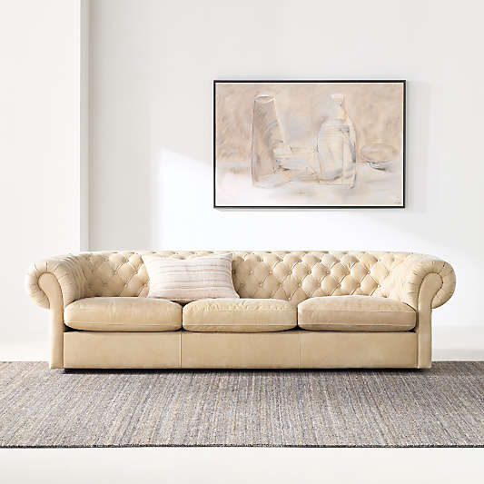 Gig Leather Chesterfield Sofa 90" by Leanne Ford
