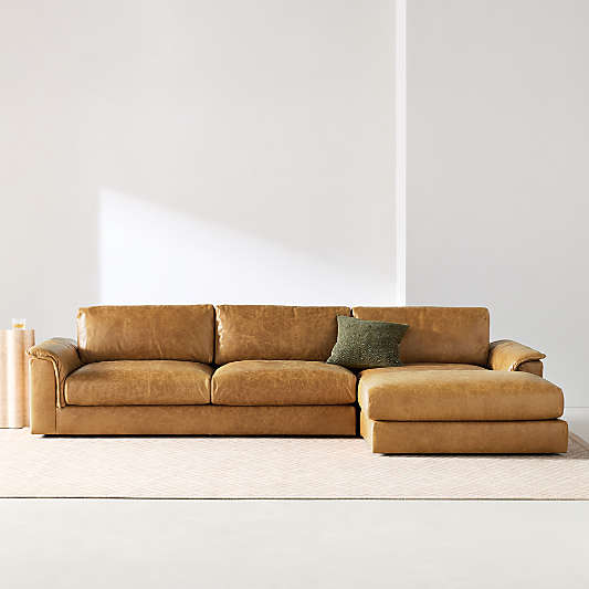 Wythe 4-Piece L-Shaped Leather Sectional Sofa with Chaise Lounge