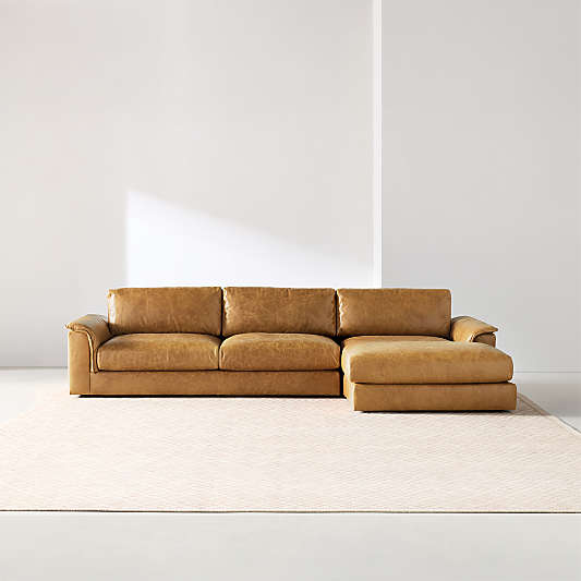 Wythe 4-Piece L-Shaped Leather Sectional Sofa with Chaise Lounge