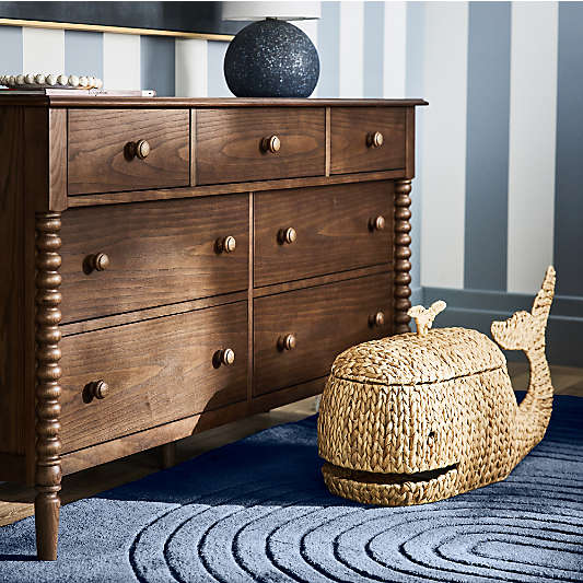 Whale Woven Floor Storage Basket