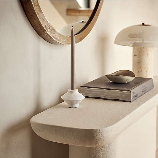 Isola Wide Red Marble Candle Holder 2.75"