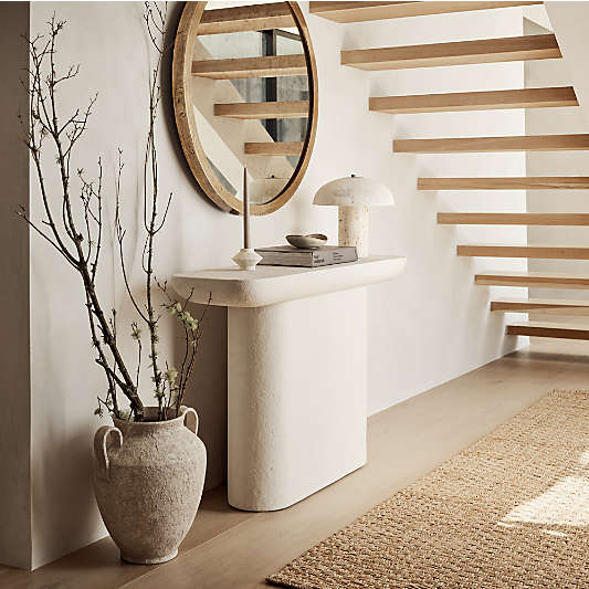 Quarry White Recycled Fiberstone 48" Console Table