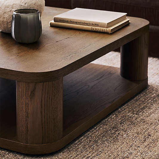 Oakhurst Brown Oak Wood 46" Square Coffee Table