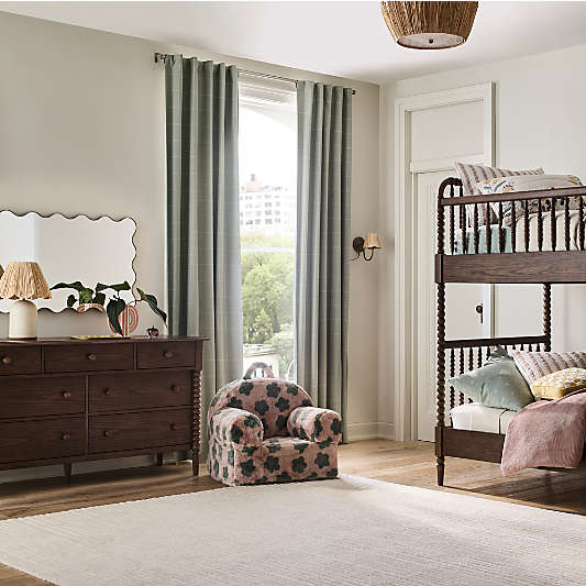 Jenny Lind 62" Deep Brown Wood Extra Wide 7-Drawer Kids Dresser
