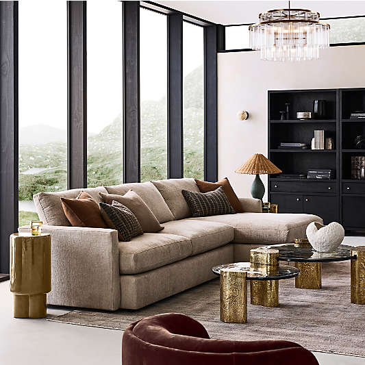 Alchemy Burnished Brass and Cast Glass 60" Tiered Round Coffee Table