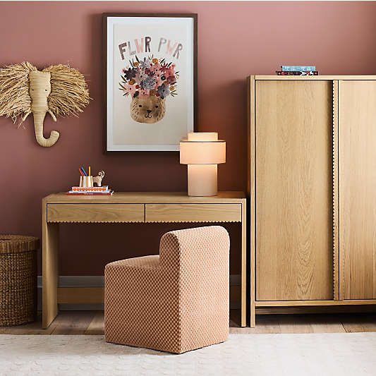 Raya 41" Natural Oak Wood Kids Storage Armoire