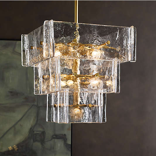 Lineage Glass Chandelier Light 22"