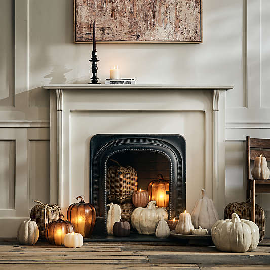 Monroe Small Wide Paper Mache Pumpkin