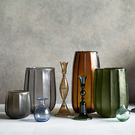 Renata Small Khaki Glass Vase 6"