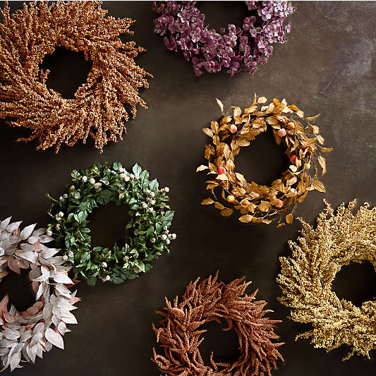 Faux Purple Smokebush Wreath 28"