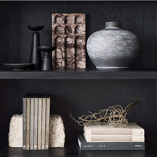 Durres Travertine Bookends, Set of 2