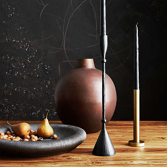 Ferric Black Metal Taper Candle Holders