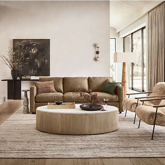 Barrett II 91" Leather Track Arm Sofa