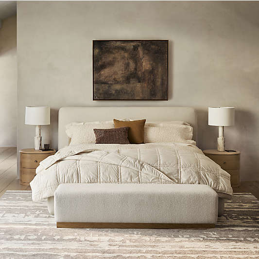 Gather 70" Ivory Upholstered Bench