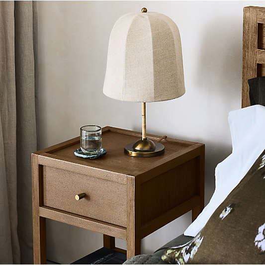 Allegra Rattan and Linen Dome Table Lamp by Jake Arnold 20.7"