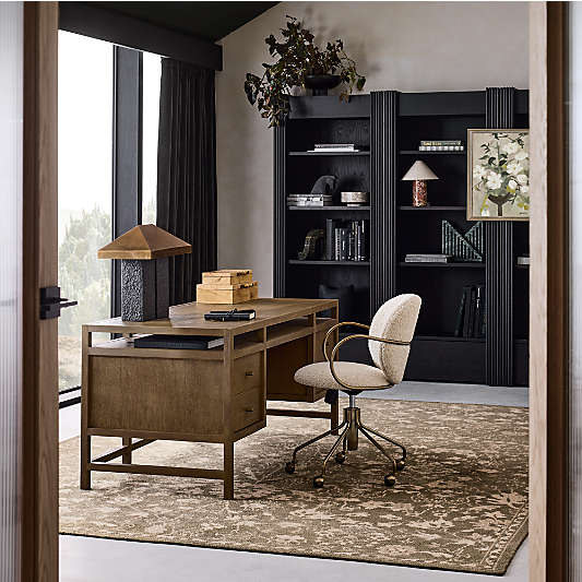 Keane 65" Solid Driftwood Desk with Outlets