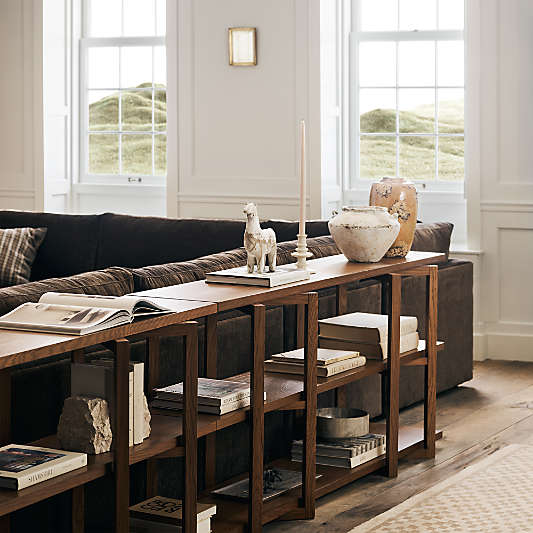 Thomas 80" Barley Oak Wood Low Open Media Console