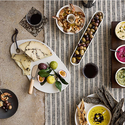 Mezze Ceramic Tapas Long Olive Dish