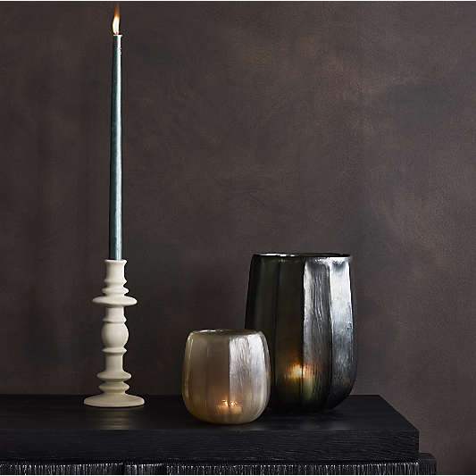 Renata Small Khaki Glass Vase 6"