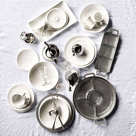 Argento Antique Metal Rectangular Tray with Divided Glass Bowls