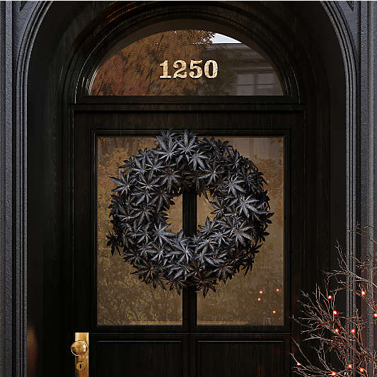 Faux Black Maple Wreath 28"