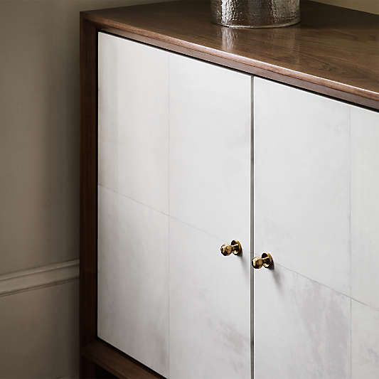 Parchemin 80" Walnut and Parchment Storage Media Console by Jeremiah Brent