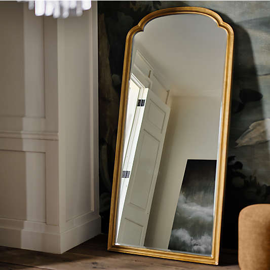 Brookhaven Brass Metal Arch Floor Mirror 75"x35"