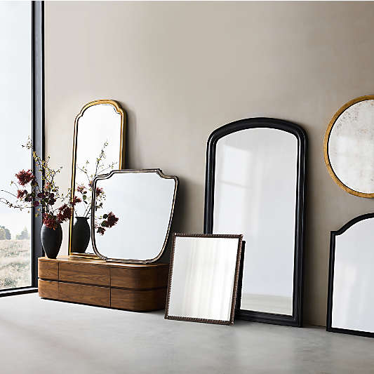 Kensington Black Oak Wood Floor Mirror 79"x47"