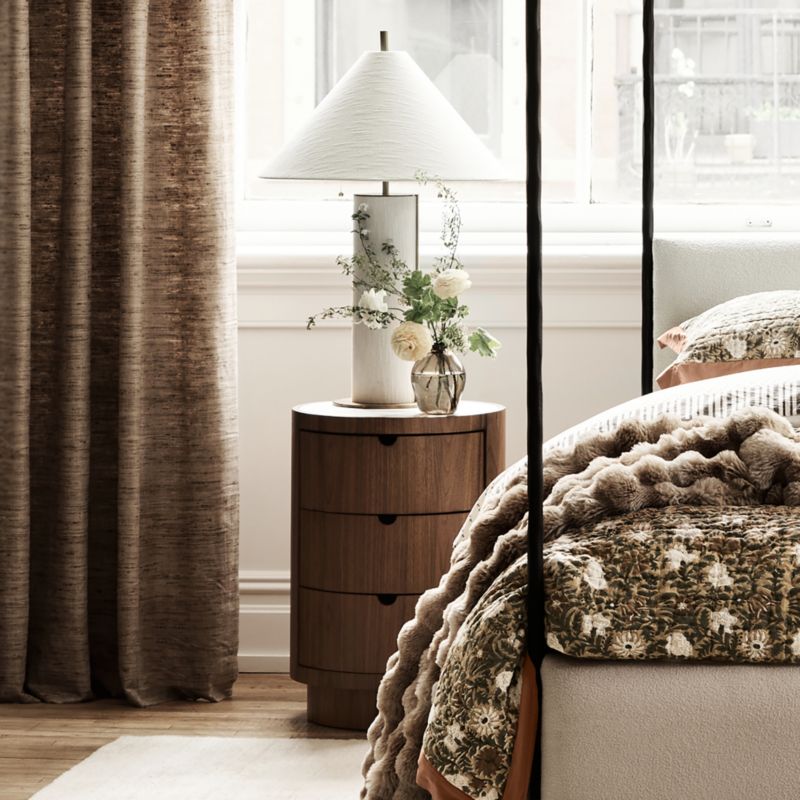Gracia 18" Walnut Wood and Marble Nightstand - image 2 of 7