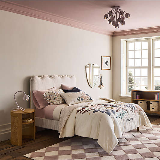 Checkerboard Purple Wool Kids Area 12"x18" Rug Swatch