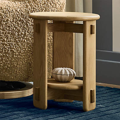 Rowan 15" Natural Wood Round Nursery Side Table