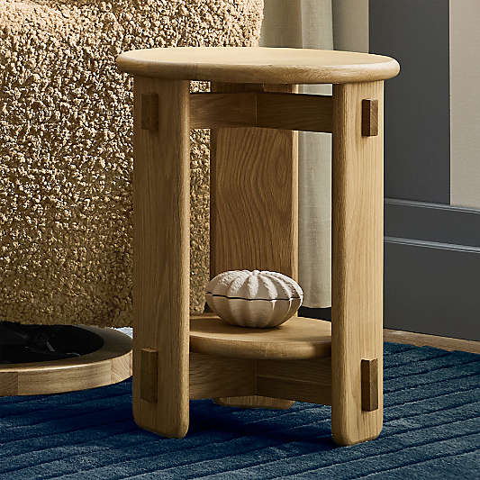 Rowan 15" Natural Wood Round Nursery Side Table