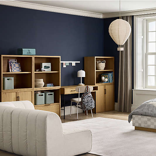 Oliver Modular Natural Oak Wood Kids Workspace Suite