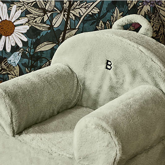 Large Iceberg Green Faux Fur Kids Lounge Nod Chair