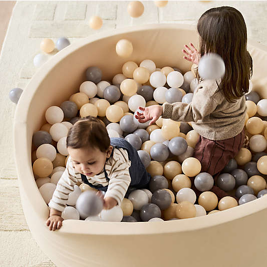 Extra Large Baby and Toddler Ball Pit with Neutral Balls