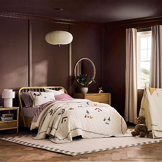 Bodie Natural Oak Wood Kids Nightstand with Drawer