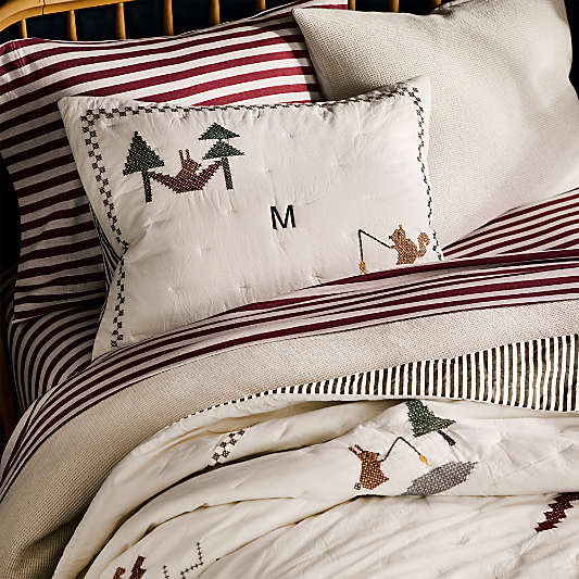 Comfy Tee Red Stripe 100% Organic Cotton Jersey Kids Full Sheet Set