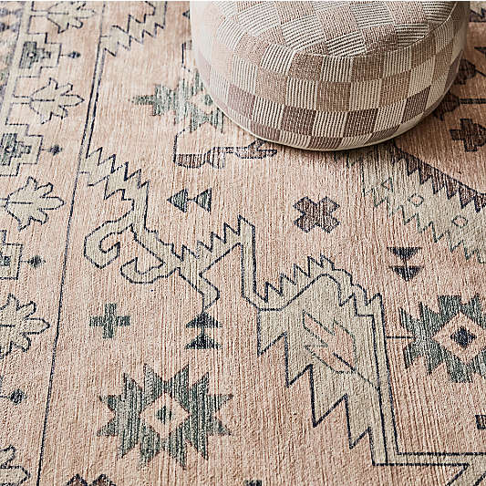 Ember Pink Floral Washable Area Rug