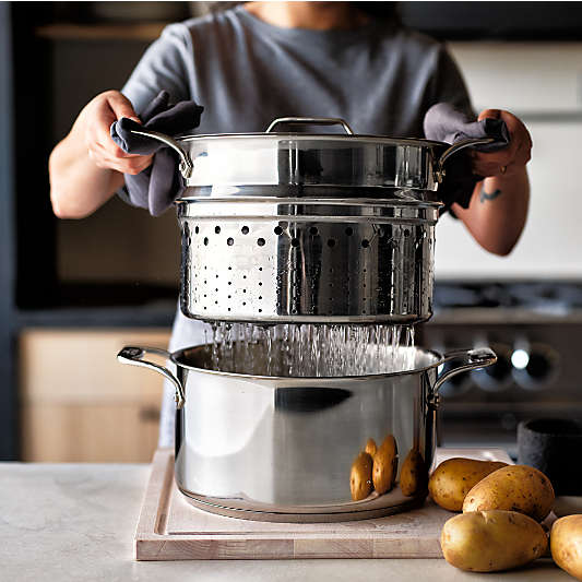 All-Clad Simply Strain 8-Qt. Stainless Steel Multipot with Insert