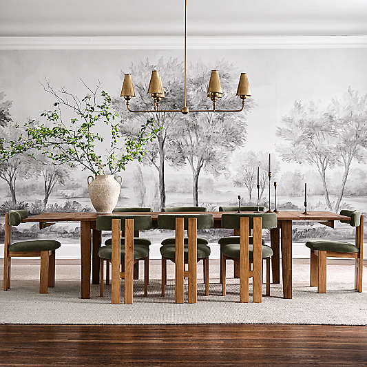 Basque 82"-118" Vintage Brown Solid Wood Extendable Dining Table
