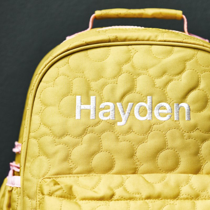 Quilted Yellow Flower Large Kids Backpack with Side Pockets - image 5 of 17
