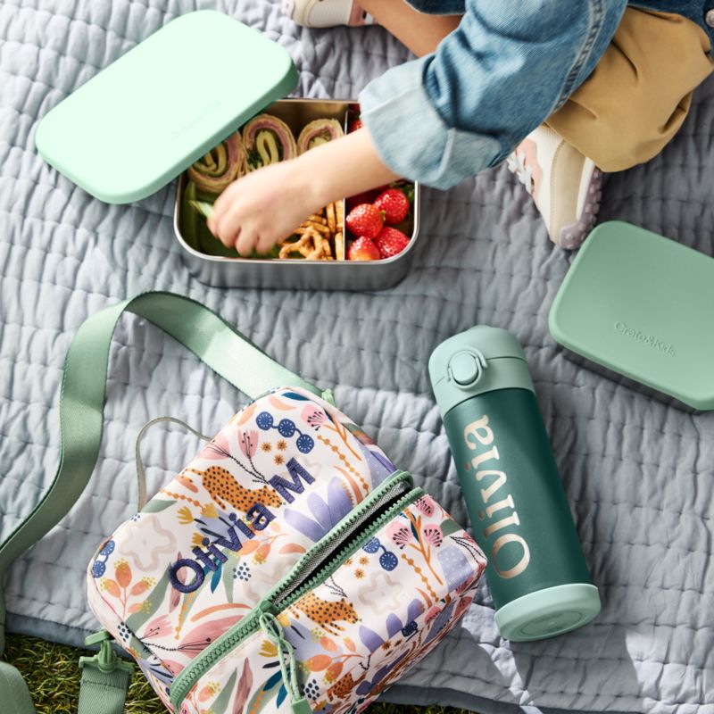 Green Stainless Steel Dual Compartment Lunch Container - image 2 of 11
