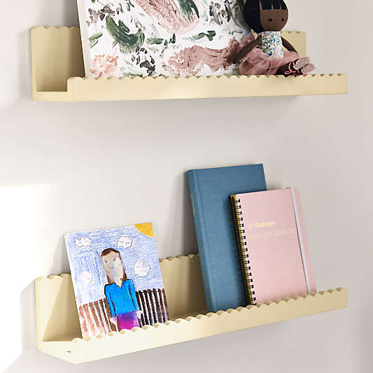 Sunny Scallop Butter Yellow Book Ledge Shelf