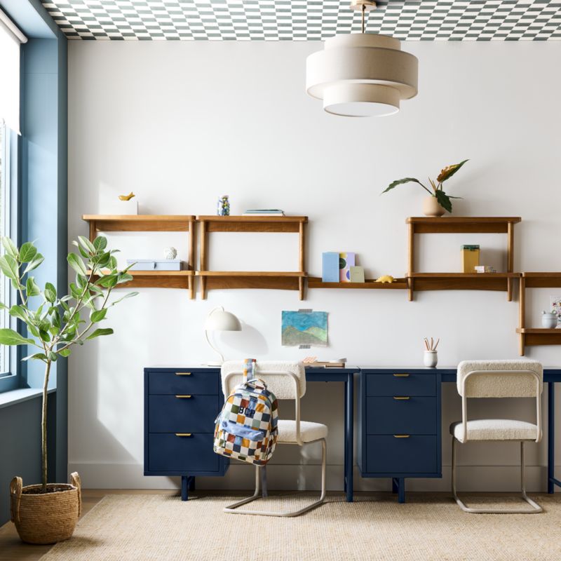 Parke Navy Blue Wood Kids Desk Hutch - image 1 of 9